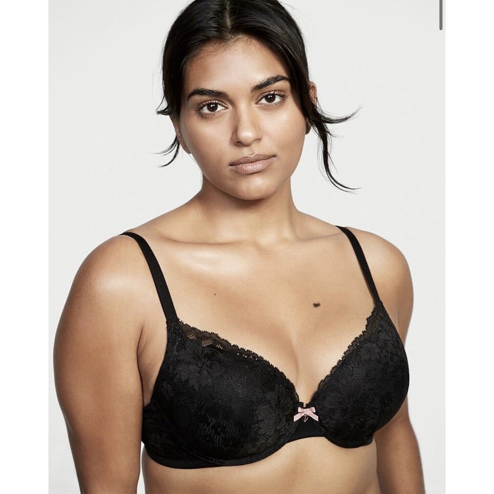 Body‎ By Victoria Lace Push-Up Perfect Shape Bra 36DDD Black Color Floral